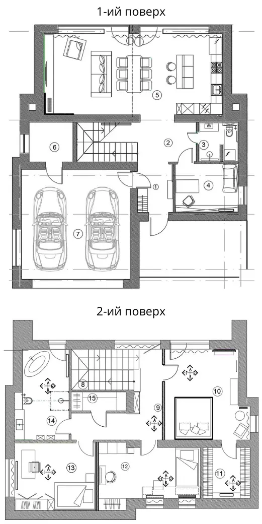 Будинок на схилах Дніпра — Планування